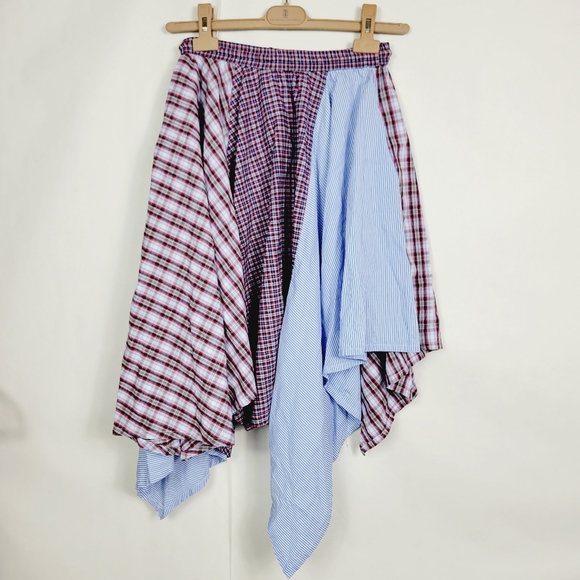 🆕️ victoria / tomas mixed plaid asymmetrical skirt - Picture 7 of 9